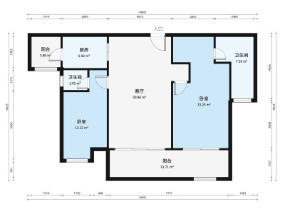 每一间小区2室1厅户型图4