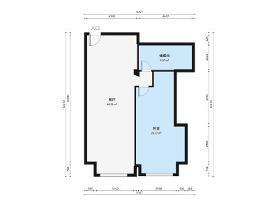 太平洋鼎旺中心小区1室1厅户型图2