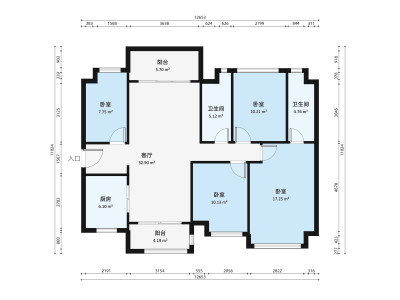 时代天韵小区4室2厅户型图3
