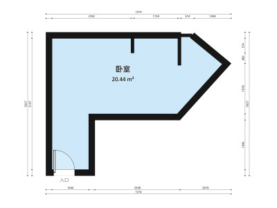 宏宇广场小区1室0厅户型图3