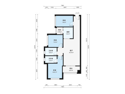 力高君御花园小区3室1厅户型图4