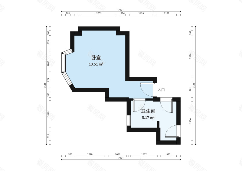 永怡花园南区小区2室1厅户型图3