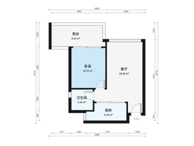雷圳0755小区1室2厅1卫户型图4
