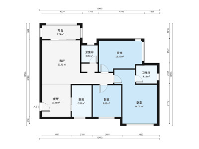 中邦浪琴湾一期小区3室2厅户型图4