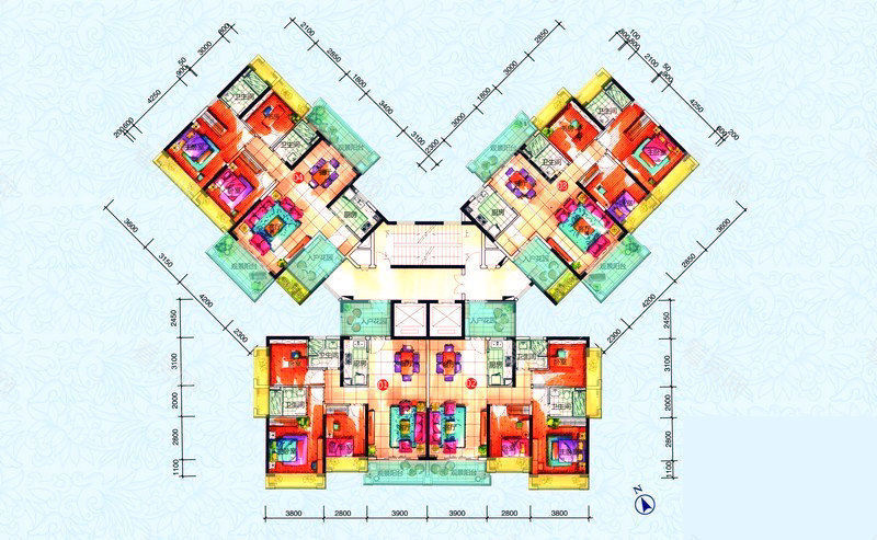 锦绣海湾城六期 3室2厅 111.84㎡ 毛坯_锦绣海湾城六期二手房户型图片1