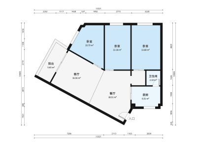 老安山街小区3室2厅户型图1