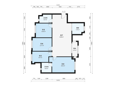雅居乐融创三江府小区4室2厅户型图5