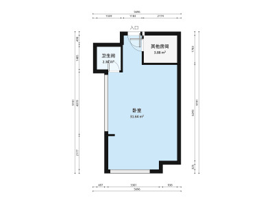 澳新亚首座小区1室1厅户型图1
