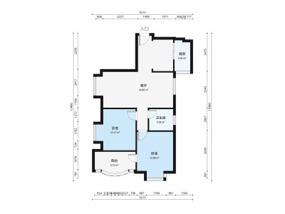 置富花园小区2室1厅户型图1