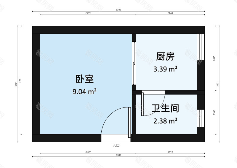 水仙花园小区1室0厅户型图2