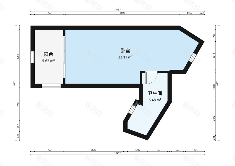 锦绣海湾城六期小区1室0厅户型图3