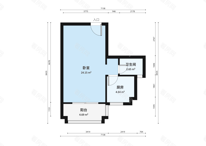 锦绣海湾城六期小区1室1厅户型图