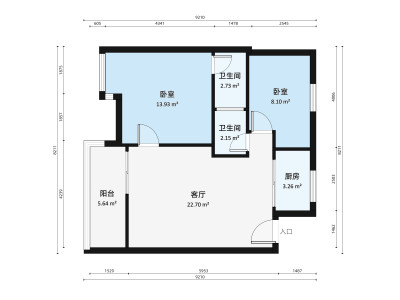 天发二期天发楼小区2室2厅户型图1
