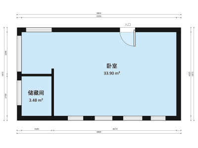 六和城小区1室1厅户型图1