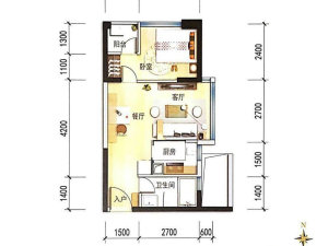 凯旋天玺名庭 1室1厅 38.8㎡ 精装深圳龙岗区布吉街二手房图片