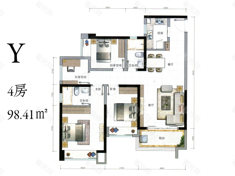 华发峰尚小区0室0厅户型图2