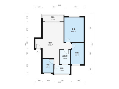 金域豪庭一期小区3室1厅户型图4