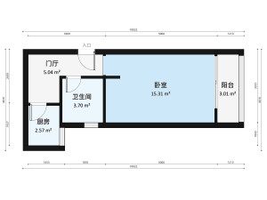 国城花园 1室1厅 44㎡ 简装深圳福田区百花二手房图片