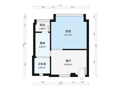 名雅居小区1室1厅户型图1