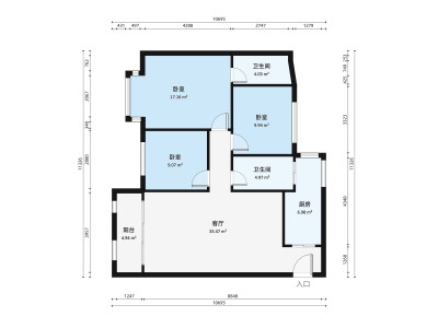 阳光嘉园小区小区3室1厅户型图1