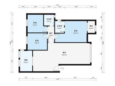 万科四季花城小区5室3厅户型图6