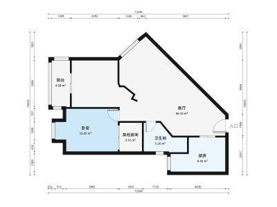 海湾花园东苑小区2室2厅户型图1