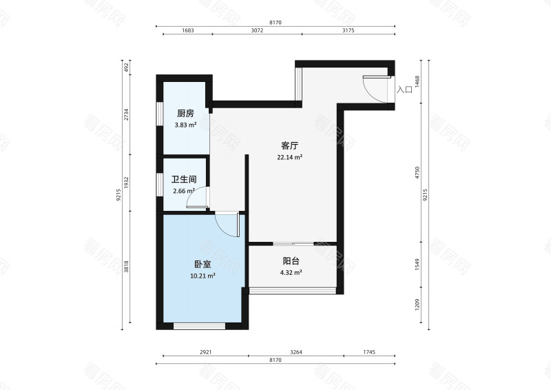 金裕香泉丽都小区1室1厅户型图