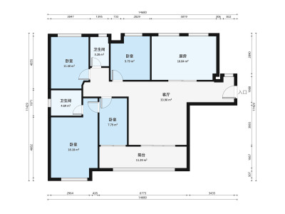 依云曦城小区3室1厅户型图4