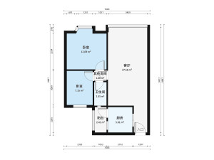 昌盛豪苑一期2室1厅户型图1