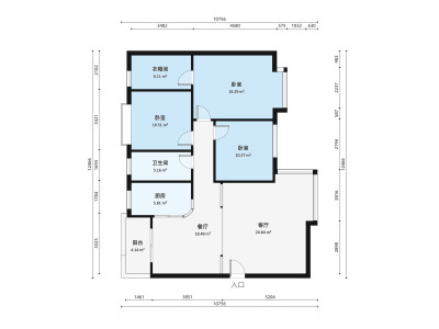 新锦安雅园一期小区3室2厅户型图2
