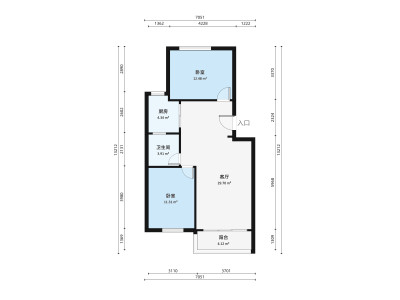 富嘉苑小区2室2厅户型图1