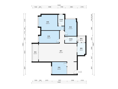 山水一品小区4室1厅户型图1