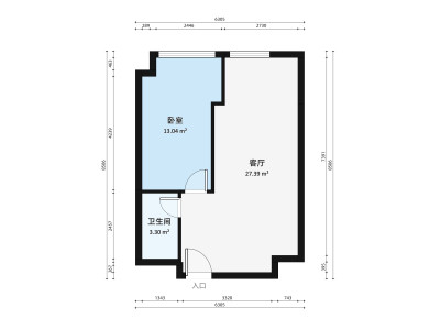 奥园广场小区1室1厅户型图2
