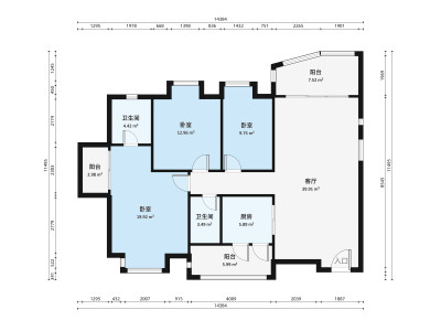 半山翠苑小区3室1厅户型图2