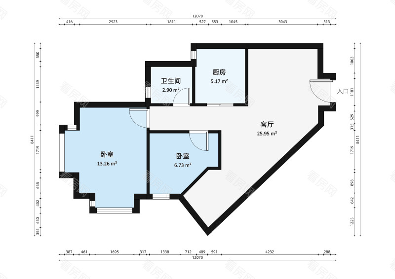 永怡花园南区小区2室2厅户型图2