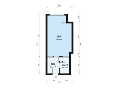港隆国际小区1室1厅1卫户型图2
