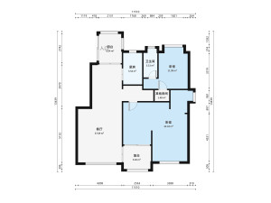 帝景豪庭西区2室2厅户型图1