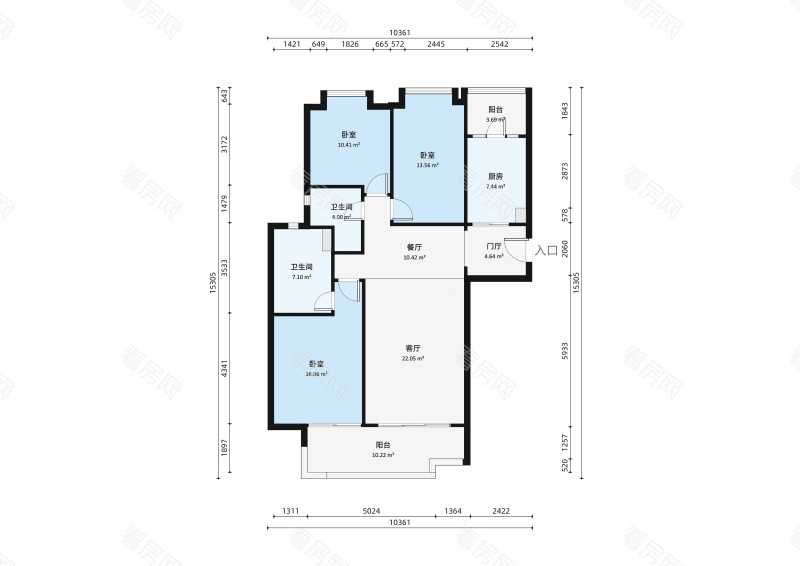 星汇隽庭小区3室2厅户型图2
