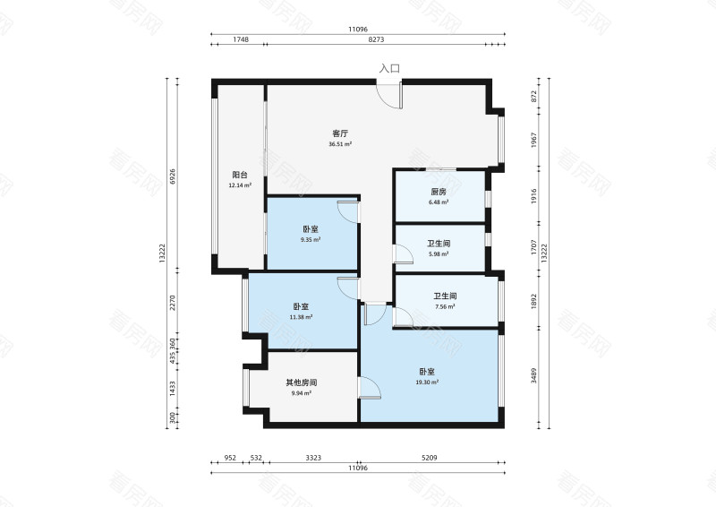 南湾国际小区3室1厅户型图