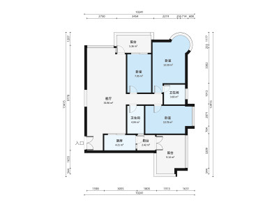 碧海云天二期小区2室2厅户型图1