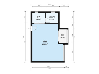 南海大厦小区1室0厅户型图4
