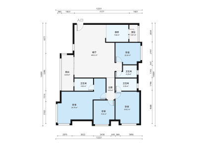 碧桂园联丰天汇湾小区4室1厅户型图2