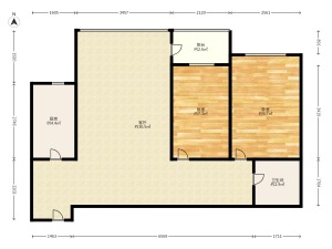 万科金色里程 2室1厅 70.59㎡ 整租东莞虎门镇虎门公园租房图片