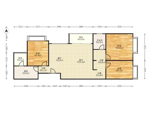 佛山万科广场 3室2厅 91㎡_佛山万科广场租房户型图片3