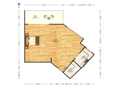 红树西岸小区1室0厅1卫户型图2