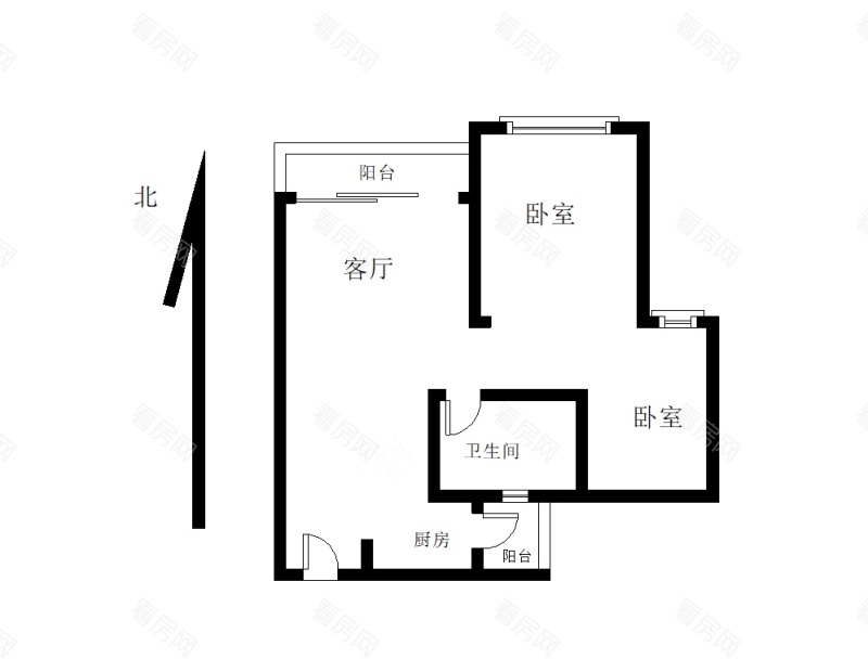 皇庭世纪小区1室1厅1卫户型图4
