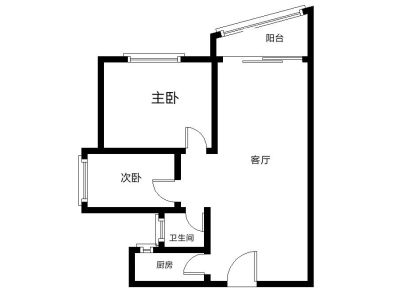金港豪庭小区2室1厅1卫户型图2