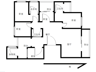 每一间小区4室2厅3卫户型图3