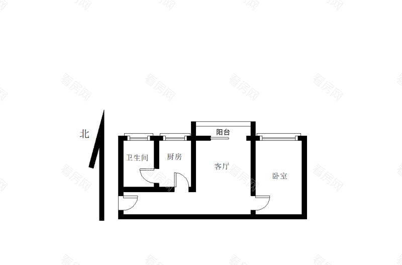 皇庭世纪小区1室1厅1卫户型图69