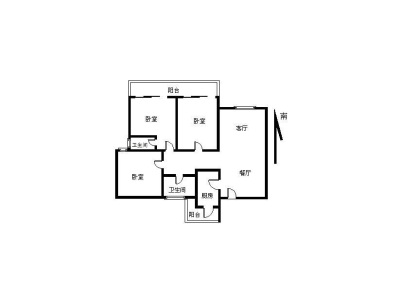 香格名苑小区3室2厅2卫户型图2